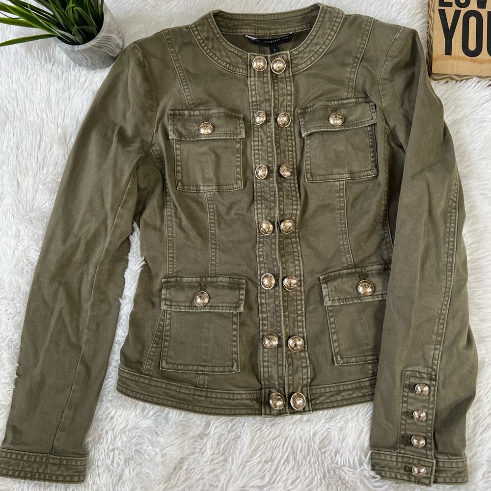 White House Black Market Distressed Military Style Utility Jacket - NWOT - Picture 2 of 11